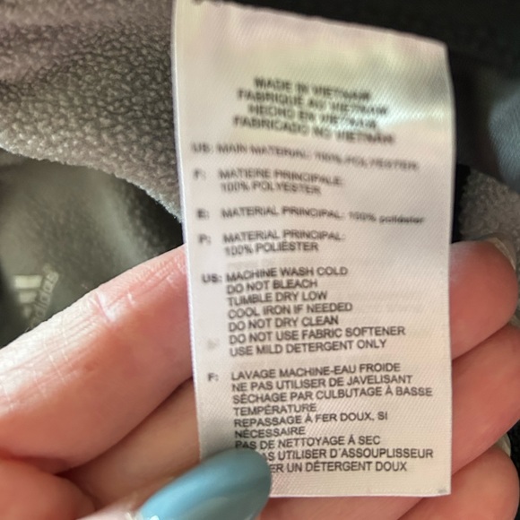 Adidas heather gray sweatpants; size S. Front pockets with zippers. - Picture 6 of 9